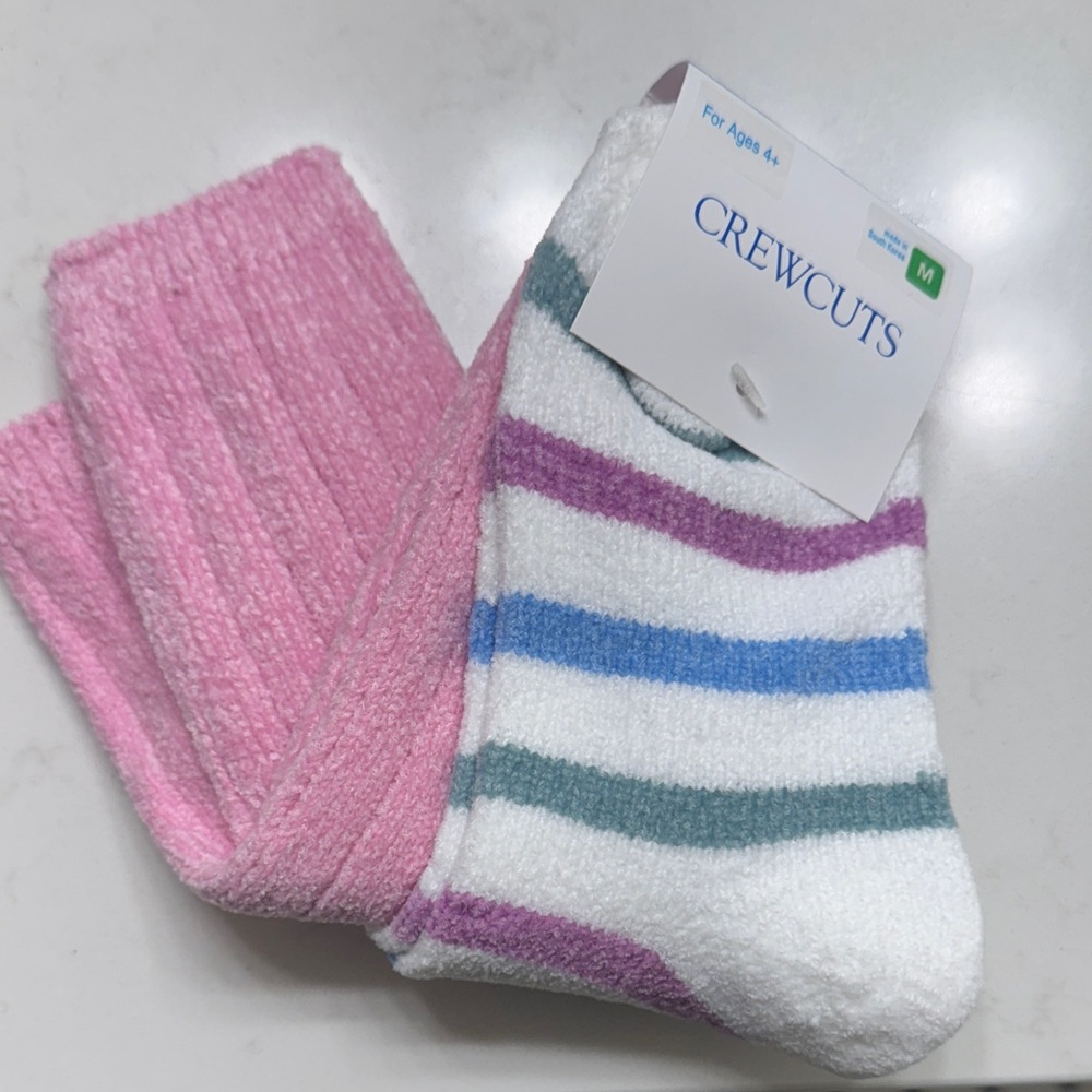 Crewcuts Pink and Multicolor Striped Socks - size Medium